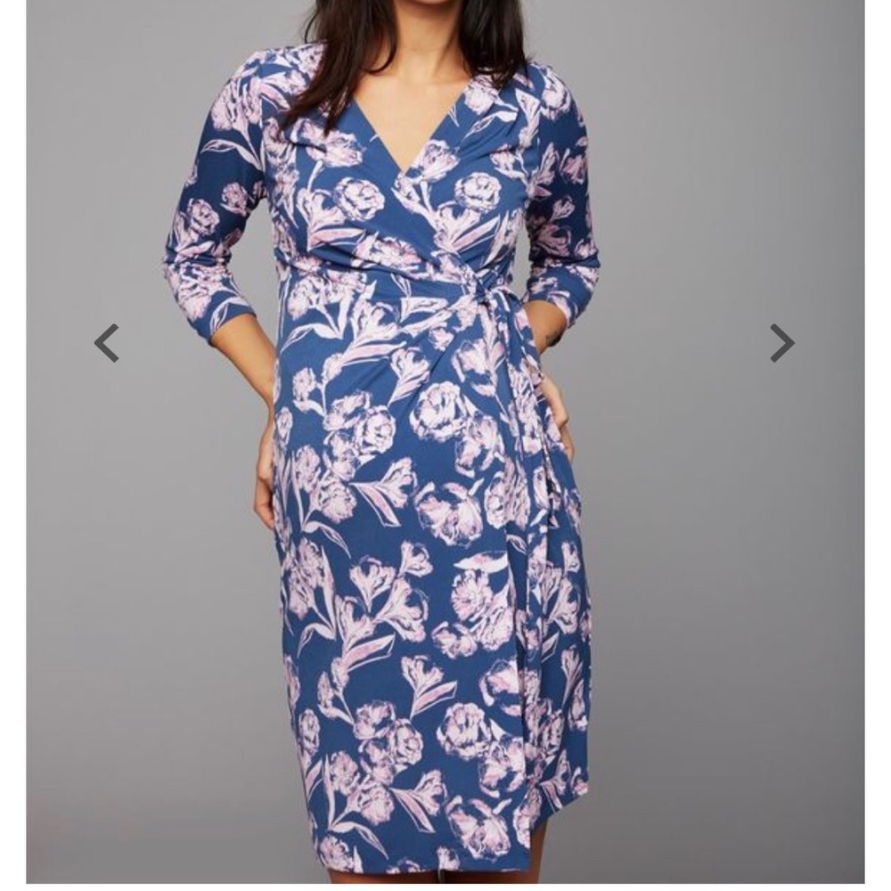 A pea in the pod Tie Detail Wrap Maternity Dress